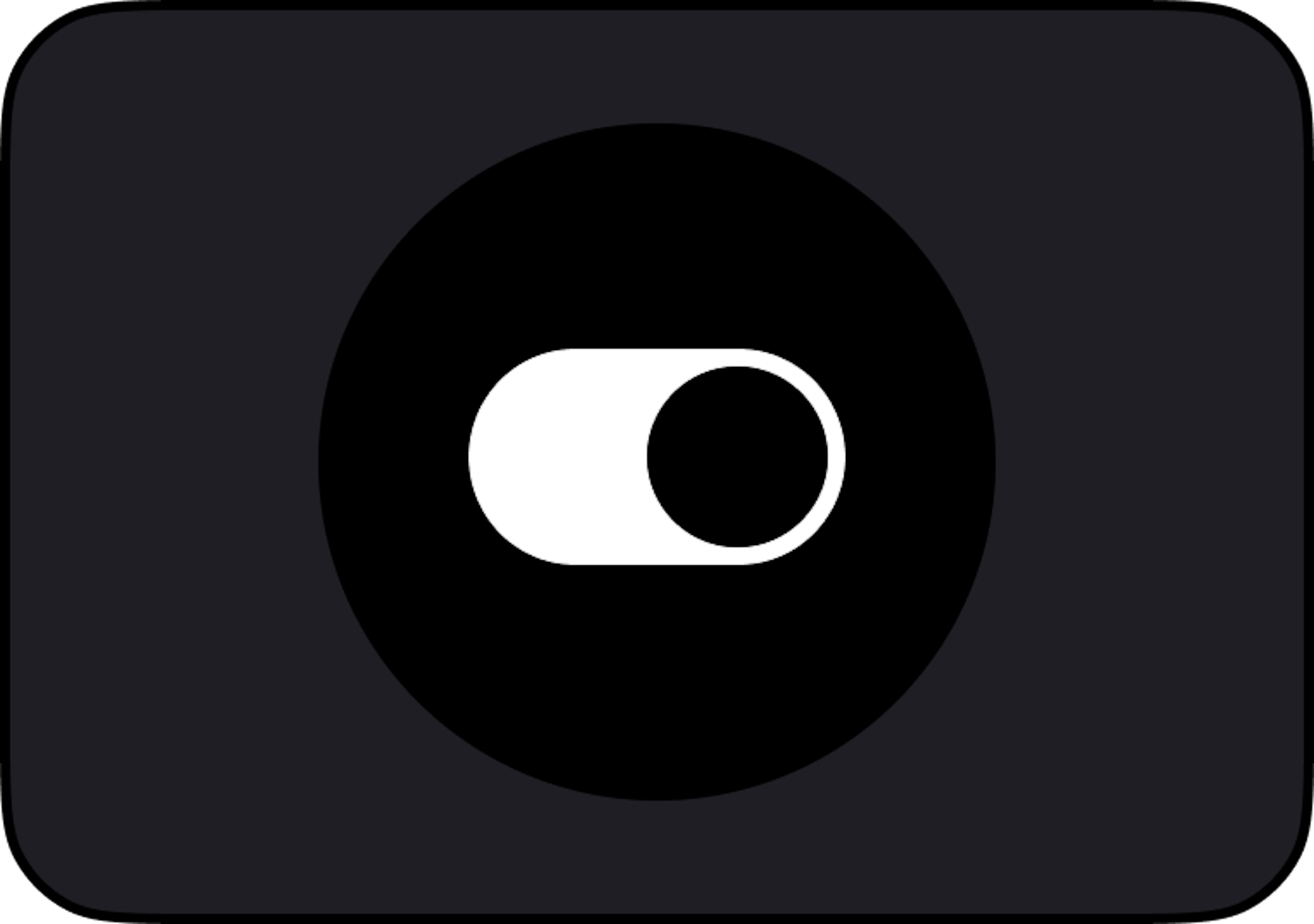 Svart av- och påknapp med vit cirkel för Volvo On Demand logotyp